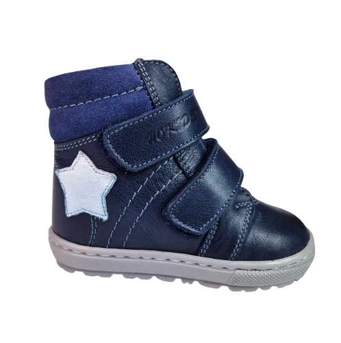 Ghete Baieti Hokide cu talonet Piele Naturala Imblanite Albastru HK460AB [1]