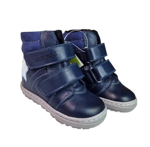 Ghete Baieti Hokide cu talonet Piele Naturala Imblanite Albastru HK460AB [6]