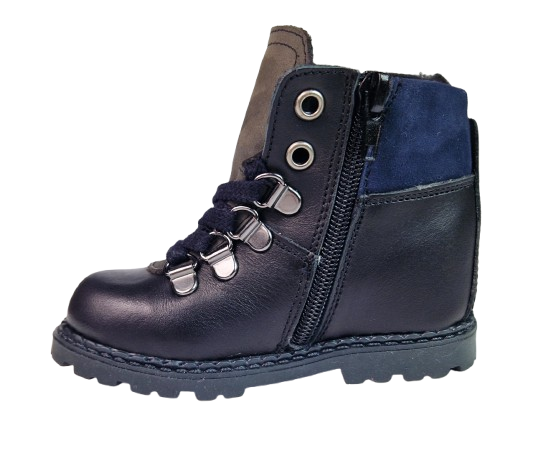 Ghete Baieti Hokide cu talonet Piele Naturala Imblanite Negru HK365NG [4]