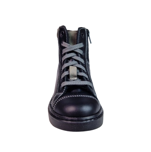 Ghete Baieti Hokide Piele Naturala Imblanite Negru HK441NG [2]