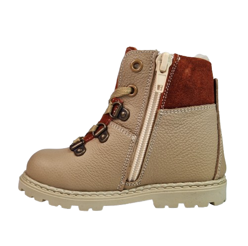 Ghete Fete Hokide cu talonet Piele Naturala Imblanite Maro HK365MR [3]