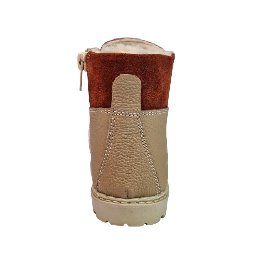 Ghete Fete Hokide cu talonet Piele Naturala Imblanite Maro HK365MR [4]