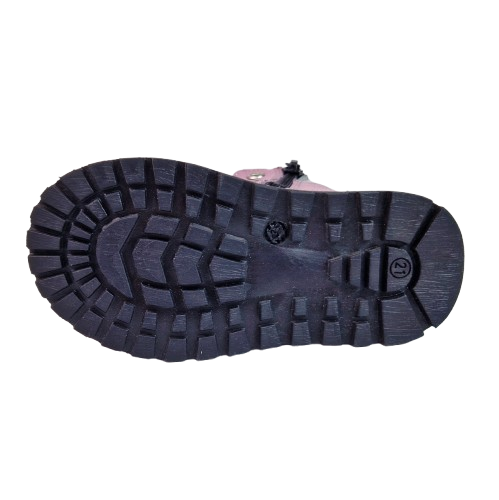 Ghete Fete Hokide cu talonet Piele Naturala Imblanite Mov HK365MV [5]