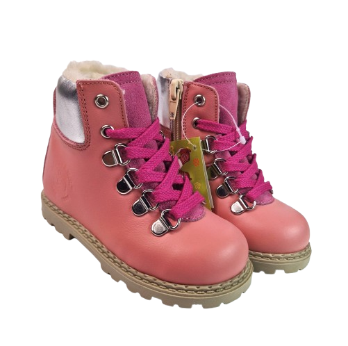 Ghete Fete Hokide cu talonet Piele Naturala Imblanite Roz HK365RZ2 [7]