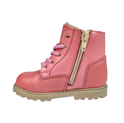 Ghete Fete Hokide cu talonet Piele Naturala Imblanite Roz HK413RZ2 [4]