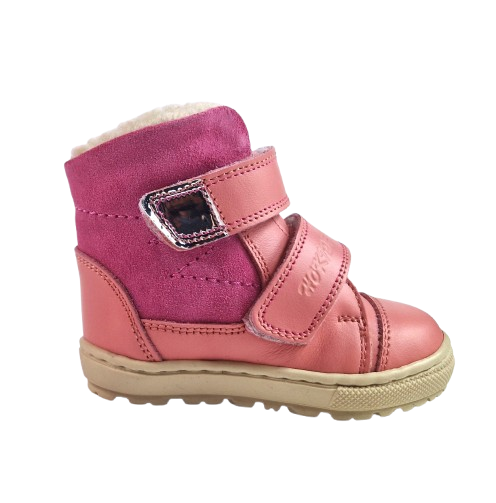 Ghete Fete Hokide cu talonet Piele Naturala Imblanite Roz HK438RZ [1]