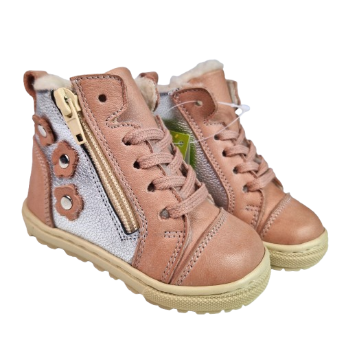 Ghete Fete Hokide cu talonet Piele Naturala Imblanite Roz HK440RZ [6]