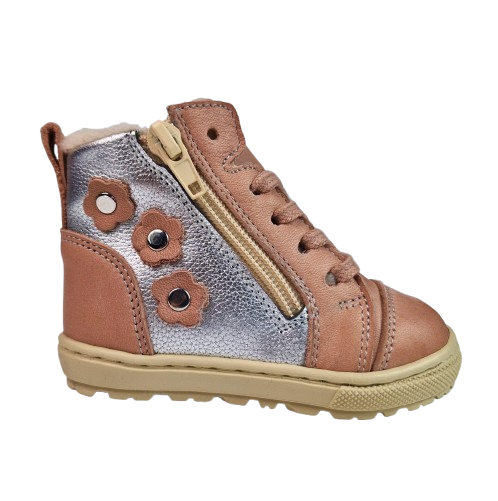 Ghete Fete Hokide cu talonet Piele Naturala Imblanite Roz HK440RZ [1]