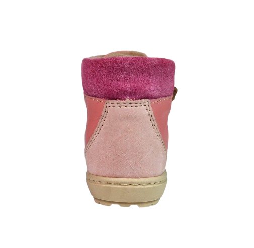 Ghete Fete Hokide cu talonet si pentru picior lat Piele Naturala Imblanite Roz HK412RZ [4]