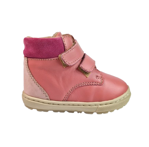 Ghete Fete Hokide cu talonet si pentru picior lat Piele Naturala Imblanite Roz HK412RZ [1]