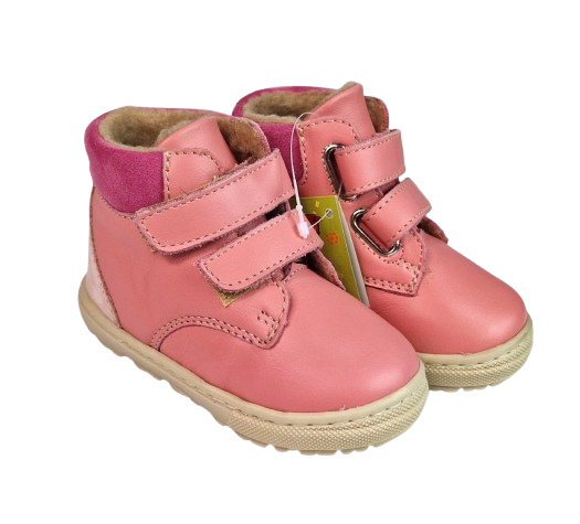 Ghete Fete Hokide cu talonet si pentru picior lat Piele Naturala Imblanite Roz HK412RZ [6]