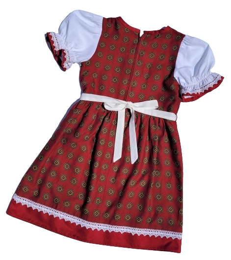 Rochita unicat dirndl, marimea 128, alb-rosu MAR0013 [2]