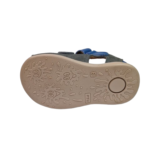 Sandale Baieti Hokide cu talonet Piele Naturala Gri Albastru HK186GRAB [5]