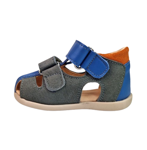 Sandale Baieti Hokide cu talonet Piele Naturala Gri Albastru HK186GRAB [3]