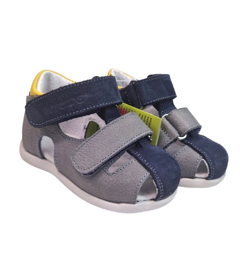 Sandale Baieti Hokide cu talonet Piele Naturala Gri HK186GR [6]