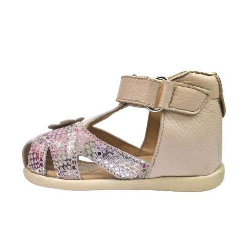 Sandale Fete Hokide cu talonet Piele Naturala Bej HK308BJ [3]