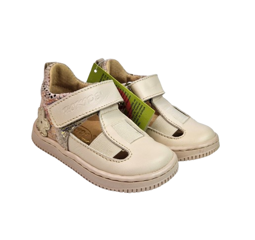 Sandale Fete Hokide cu talonet Piele Naturala Bej HK433BJ [6]