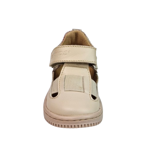 Sandale Fete Hokide cu talonet Piele Naturala Bej HK433BJ [2]