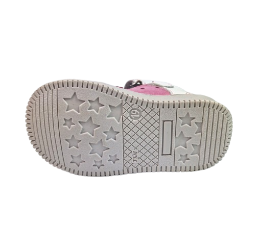 Sandale Fete Hokide cu talonet Piele Naturala Fucsia Alb HK386FSAL [5]