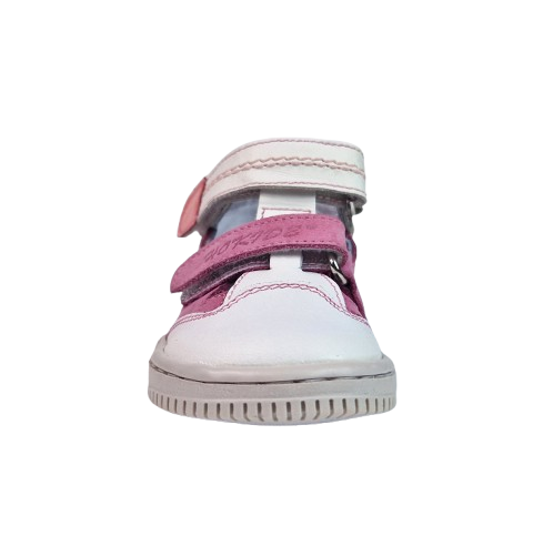 Sandale Fete Hokide cu talonet Piele Naturala Fucsia Alb HK386FSAL [2]
