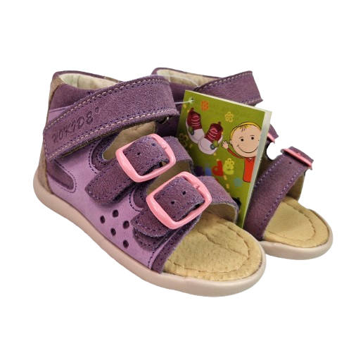 Sandale Fete Hokide cu talonet Piele Naturala Mov Deschis HK255MVD [6]