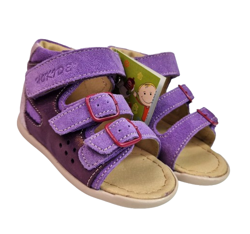 Sandale Fete Hokide cu talonet Piele Naturala Mov Inchis HK255MVI [6]