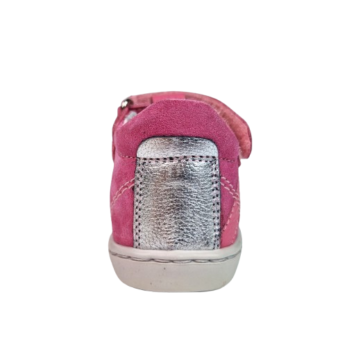 Sandale Fete Hokide cu talonet Piele Naturala Roz-Gri HK386RZGR [4]