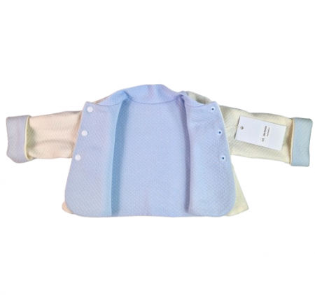 Compleu botez baieti cu doua fete, marimea 68, Crem-Bleu, MAR0032 [2]