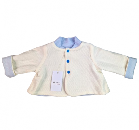 Compleu botez baieti cu doua fete, marimea 68, Crem-Bleu, MAR0032 [1]