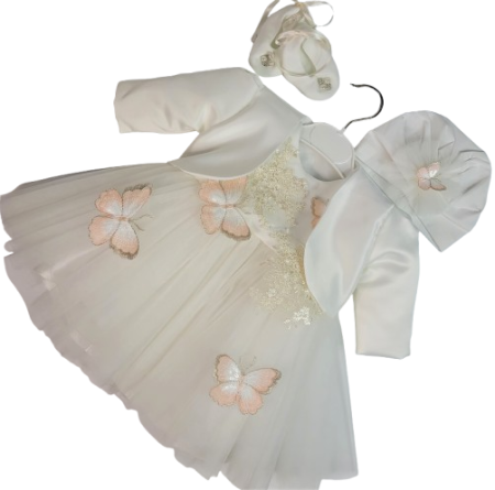 Compleuri - Compleu botez fete marimea 62, alb, 0-3 luni RTX0006A