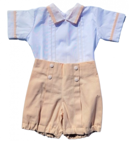 TRUSOU BOTEZ - Compleu vara baieti, marimea 68, Alb-Crem MAR0026