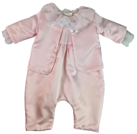 Compleu botez fete cu doua fete - Printesa, marimea 62, Roz-Crem MAR0027 [2]