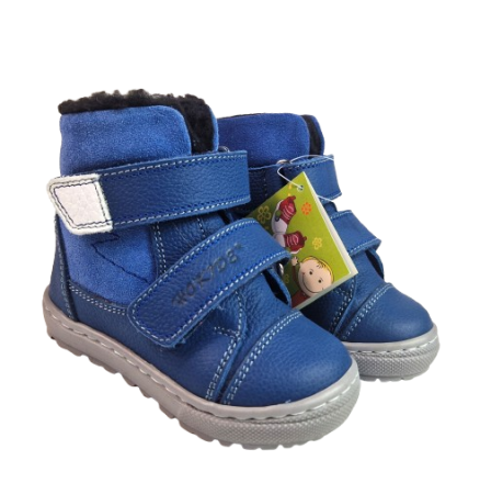 Ghete Baieti Hokide cu talonet Piele Naturala Imblanite Albastru HK438AB [5]