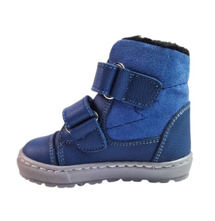 Ghete Baieti Hokide cu talonet Piele Naturala Imblanite Albastru HK438AB [2]