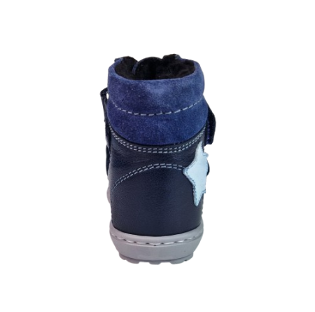 Ghete Baieti Hokide cu talonet Piele Naturala Imblanite Albastru HK460AB [3]