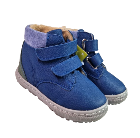 Ghete Baieti Hokide cu talonet si pentru picior lat Piele Naturala Imblanite Albastru HK412AB2 [5]