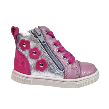 INCALTAMINTE - Ghete Fete Hokide cu talonet Piele Naturala Fucsia HK440FS