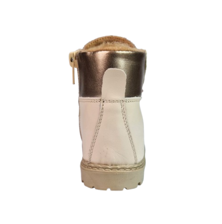 Ghete Fete Hokide cu talonet Piele Naturala Imblanite Crem HK365CM [3]