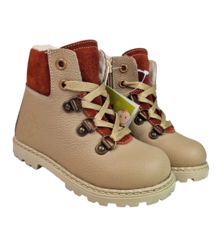 Ghete Fete Hokide cu talonet Piele Naturala Imblanite Maro HK365MR [5]