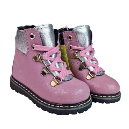 Ghete Fete Hokide cu talonet Piele Naturala Imblanite Mov HK365MV [5]