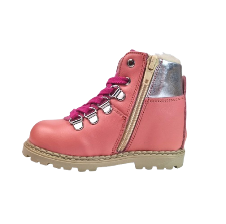 Ghete Fete Hokide cu talonet Piele Naturala Imblanite Roz HK365RZ2 [3]