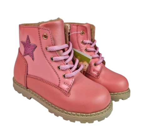 Ghete Fete Hokide cu talonet Piele Naturala Imblanite Roz HK413RZ2 [6]