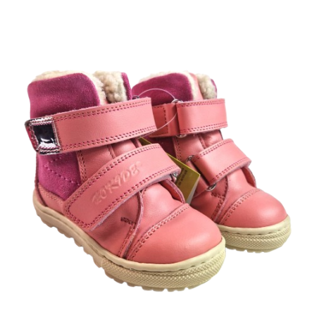 Ghete Fete Hokide cu talonet Piele Naturala Imblanite Roz HK438RZ [5]