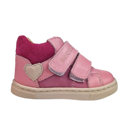 INCALTAMINTE - Ghete Fete Hokide cu talonet Piele Naturala Roz HK442RZ3