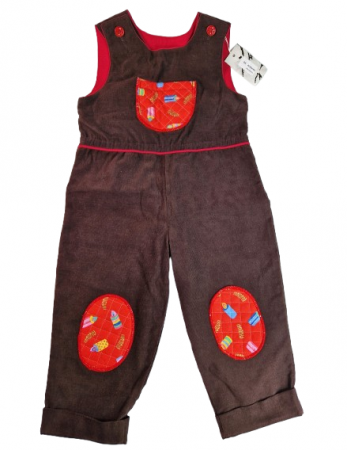 Pantaloni cu genunchere tip salopeta baieti, Maro, marimea 104, MAR0043 [0]