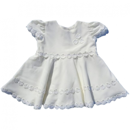 IMBRACAMINTE - Rochita botez Marania, crep, marimea 62, Alb MAR0021