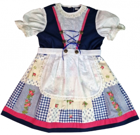 IMBRACAMINTE - Rochita unicat dirndl, bleumarin-alb-roz MAR0046