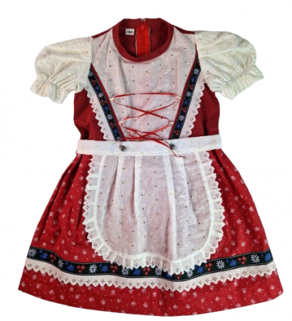 IMBRACAMINTE - Rochita unicat dirndl, marimea 104, alb-rosu MAR0044