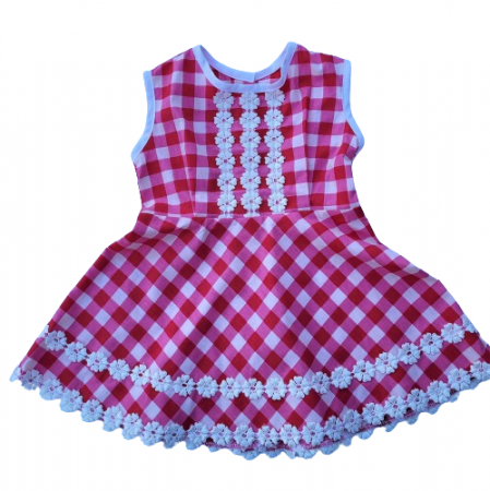 IMBRACAMINTE - Rochita vara Marania, marimea 80, Alb-Rosu MAR0024