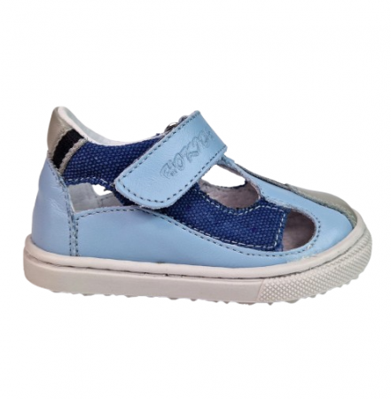 INCALTAMINTE - Sandale Baieti Hokide cu talonet Piele Naturala Albastru/BlueD. HK139ABBD